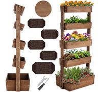 tectake Vertical Planter Flora in Brown TECTAKE Brown