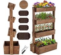 tectake Vertical Planter Flora in Brown TECTAKE Brown