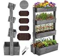 tectake Vertical Planter Flora in Grey TECTAKE Grey