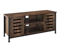 tectake Tv Stand Carlow - Lowboard With Two Cabinets, Shelves, 2 Cable Cutouts in Brown | Size: 110 cm TECTAKE Brown 110 cm