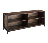 Tectake Tv Stand Navan - 4 Open Compartments, 2 Adjustable Shelves, 4 Cable Cutouts 147 Cm - Industrial Wood Dark, Rustic
