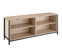 Tectake TV Cabinet Navan 147x41x60.5 cm w/ 4 Compartments & Adjustable Shelves - Light Brown, Brown