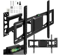 tectake® TV Wall Bracket for 32-100" Screens, Universal TV Bracket with Tilt & Swivel Function, 60 kg Capacity, Television Wall Mount, Incl. Spirit Level & Mounting Materials, Max. VESA 600x400 mm