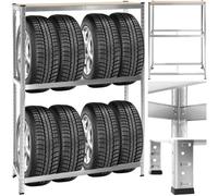 Tectake Tyre Rack For Up To 8 Tyres, Grey