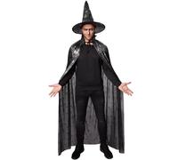 tectake Unisex Aduld Spiderweb Hat & Cape Set in Black | Size: Large TECTAKE Black L