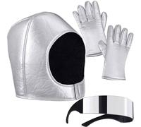 tectake Unisex Costume Astronaut Helmet, Glasses & Gloves Astronaut Helmet in Silver TECTAKE Silver One Size