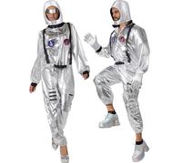 tectake Unisex Costume Astronaut With Helmet, Glasses & Gloves in Silver | Size: Small TECTAKE Silver S