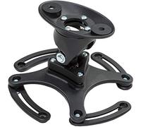 TecTake® Universal Projector Ceiling Mount with 13.4 cm Ceiling Clearance, 360° Swivel Function & 25° Tilt, Projector Mount Bracket with 30 kg Load Capacity, 120-235 mm Hole Spacing - Black
