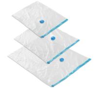 Tectake Vacuum Storage Bags - 10 Bags In 3 Sizes, With Inlet And Outlet Valve, Clear