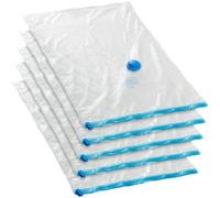 Tectake Vacuum Storage Bags - 5 Bags With Intake And Exhaust Valve M (48 X 68 Cm) - Transparent