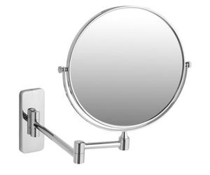 Tectake Vanity Mirror - Round, Double Sided, With Magnification 5 X Magnification - Silver