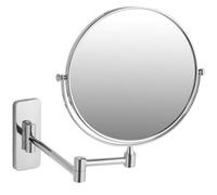 tectake Round Double Sided Vanity Mirror with 7x Magnification - Size: 31 x 2.7 x 26.5cm - Silver - Wilko