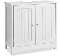 Tectake Vanity Unit Jasper - 2 Compartments, Wing Doors, 62 X 30 X 60 Cm - White