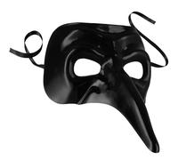 tectake Venetian Mask With Long Nose in Black TECTAKE Black One Size