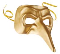 tectake Venetian Mask With Long Nose in Gold TECTAKE Gold One Size