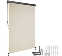 tectake Vertical Awning Eloise in Beige | Size: 120 cm x 250 cm TECTAKE Beige 120 cm x 250 cm