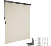 tectake Eloise Beige Vertical Awning with 2 Wall Brackets 1.4 x 2.5m - Size: 250 x 140 x 10cm - Cream - Wilko