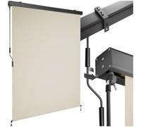 tectake Eloise Beige Vertical Awning with 2 Wall Brackets 1.4 x 2.5m - Size: 250 x 140 x 10cm - Cream - Wilko