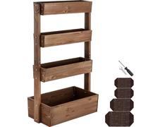 tectake Vertical Planter Flora in Brown TECTAKE Brown