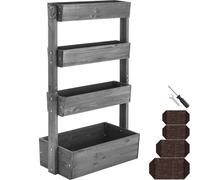 tectake Vertical Planter Flora in Grey TECTAKE Grey