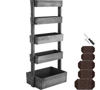 tectake Vertical Planter Flora in Grey TECTAKE Grey