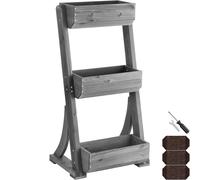 tectake Vertical Planter Flora in Grey TECTAKE Grey