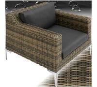 Tectake Villa Nova Modular Rattan Set: Aluminum Armchair - Mottled Anthracite
