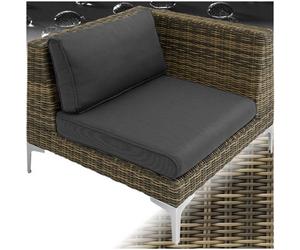 Tectake Villa Nova Modular Rattan Set, Aluminum, Left Corner - Mottled Anthracite