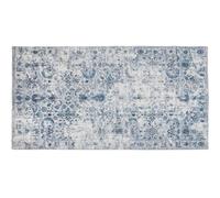 tectake® Vintage Rug in Faded Blue Design with Short-Pile Fabric, Machine Washable Rug with Non-Slip Underside, Allergy-Friendly Carpet for Living Room, Bedroom, Kitchen, Dining Room - 240 x 340 cm