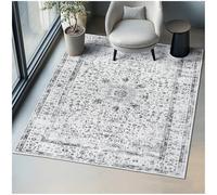 TecTake® Vintage Rug with Faded, Oriental Pattern, Washable Rug with Allergy-Friendly Short-Pile Fabric, Non-Slip Base & Durable Wool, Ideal Carpet for Bedroom, Living Room & Hallway - 200 x 274 cm
