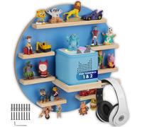 Tectake Wall Shelf Mylittlestory Moon Holds Up To 28 Tonies - Blue