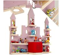 Tectake Wall Shelf 'princess Palace' - Fits 22 Tonie Figurines, Magnetic Strips, Integrated Cable Management - Pink
