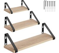 Tectake Hanging Shelf Cowell Set Of 3 Shelves - Light Brown