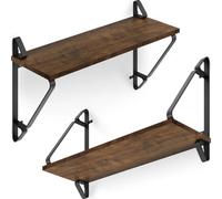 Tectake Hanging Shelf Irvine Set Of 2 Shelves - Brown