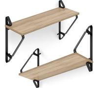 Tectake Hanging Shelf Irvine Set Of 2 Shelves - Light Brown