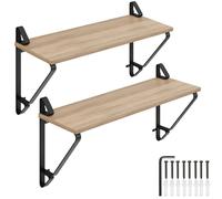 tectake Wall Shelves - Set Of 2 Irvine in Light Brown TECTAKE Light Brown