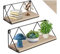 Tectake Hanging Shelf Rockport Set Of 2 Shelves - Light Brown, Brown