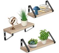 Tectake Hanging Shelf Cowell Set Of 3 Shelves - Light Brown