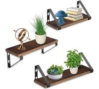 Tectake Hanging Shelf Cowell Set Of 3 Shelves - Brown