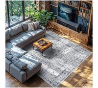 Tectake Washable Rug Aliya - Different Sizes, Oriental Pattern, Non-Slip Underside, Non-Allergenic Short Pile 240 X 340 Cm - Grey
