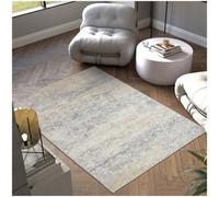 Tectake Washable Rug Dalia - Various Sizes, Faded Pattern, Easy-Care Short Pile, Non-Slip 160 X 230 Cm - Beige