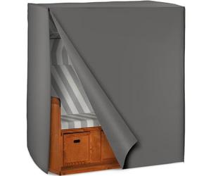 tectake® Weatherproof Cover for Beach Chair, 120x80x145cm, Water-Repellent, Tear-Resistant, Dual Zipper, Extends Furniture Life, Compatible with Garden Furniture, Patio Sets, Rattan Furniture - grey