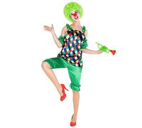 tectake Women's Auguste The Clown Costume in Green | Size: 2XL TECTAKE Green 2XL