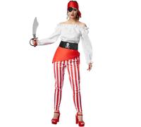 tectake Women's Buccaneer Of The Sea Costume in Red | Size: Large TECTAKE Red L