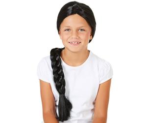 tectake Women's Children's Long Plait Wig in Black TECTAKE Black One Size