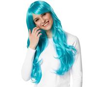 tectake Women's Curly Long-Haired Wig Blond in Turquoise TECTAKE Turquoise One Size