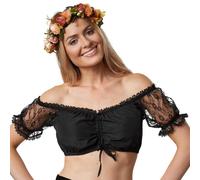 tectake Women's Dirndl Blouse Maria in Black | Size: Small TECTAKE Black S