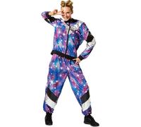 Fancy Dress Costume Women's Retro Disco Tracksuit Dress Up Party 80's Outfit