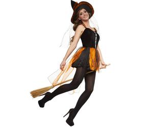 tectake Women's Fiery Witch Wilzania Costume in Black | Size: Large TECTAKE Black L