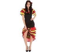 Women’s Maria Carmen Flamenco Dancer Costume Halloween Fancy Dress Carnivall